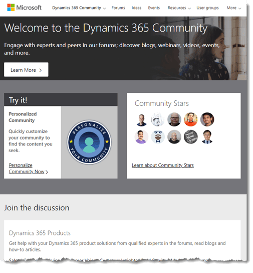 Dynamics community forums site